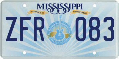 MS license plate ZFR083