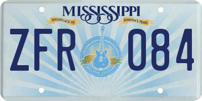 MS license plate ZFR084
