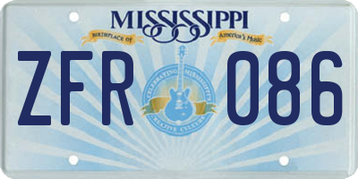MS license plate ZFR086