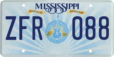 MS license plate ZFR088