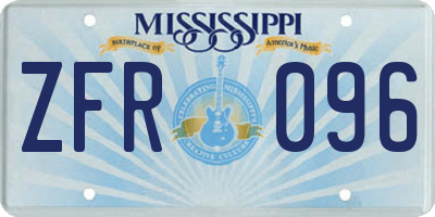 MS license plate ZFR096