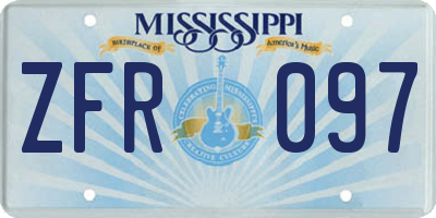 MS license plate ZFR097