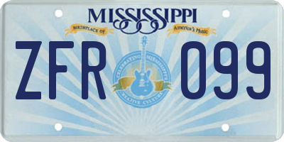 MS license plate ZFR099