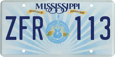 MS license plate ZFR113