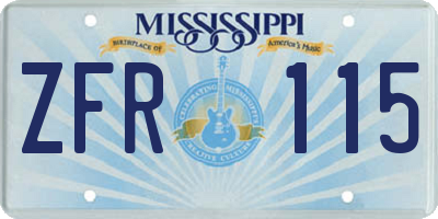 MS license plate ZFR115