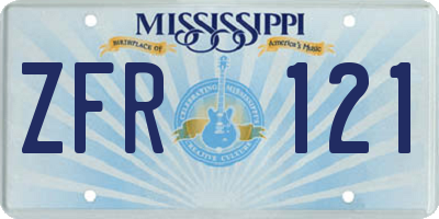 MS license plate ZFR121