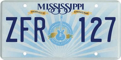 MS license plate ZFR127
