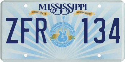 MS license plate ZFR134