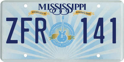 MS license plate ZFR141
