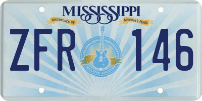 MS license plate ZFR146