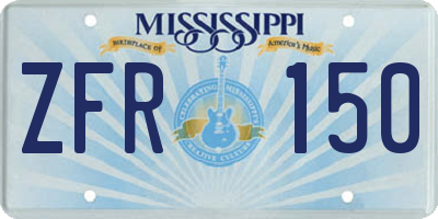 MS license plate ZFR150
