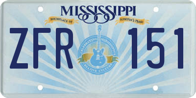 MS license plate ZFR151
