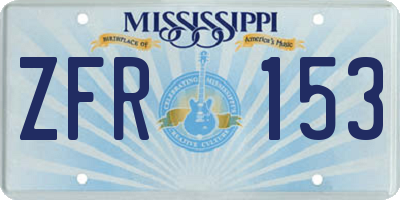 MS license plate ZFR153