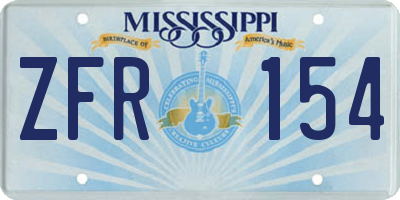 MS license plate ZFR154
