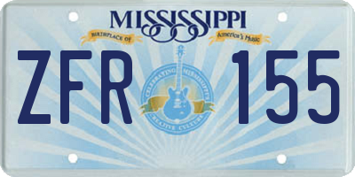 MS license plate ZFR155