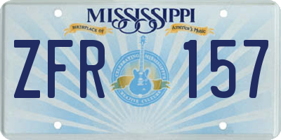 MS license plate ZFR157