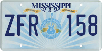 MS license plate ZFR158