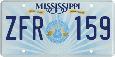 MS license plate ZFR159