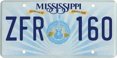 MS license plate ZFR160