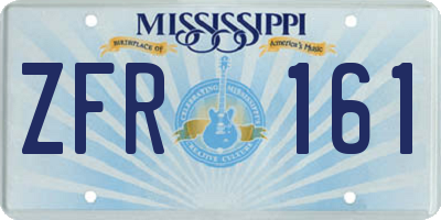 MS license plate ZFR161