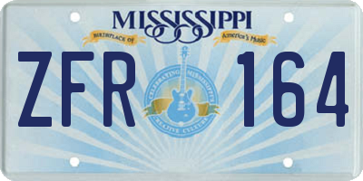 MS license plate ZFR164
