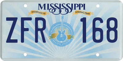 MS license plate ZFR168