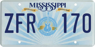 MS license plate ZFR170