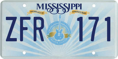 MS license plate ZFR171