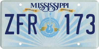 MS license plate ZFR173