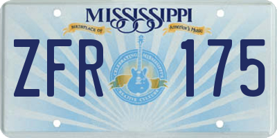 MS license plate ZFR175