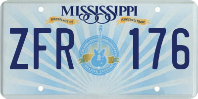MS license plate ZFR176
