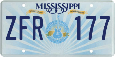 MS license plate ZFR177