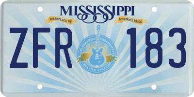 MS license plate ZFR183