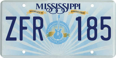 MS license plate ZFR185