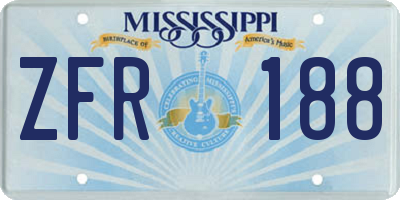 MS license plate ZFR188