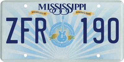 MS license plate ZFR190