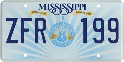 MS license plate ZFR199