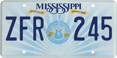 MS license plate ZFR245