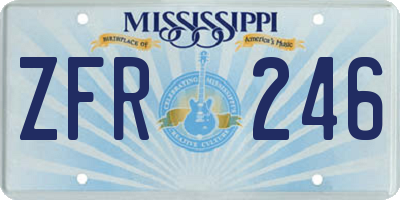 MS license plate ZFR246