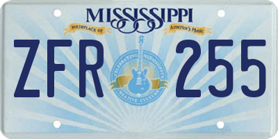 MS license plate ZFR255