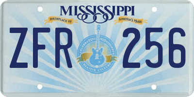 MS license plate ZFR256