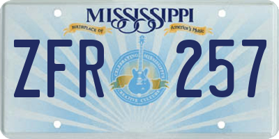 MS license plate ZFR257
