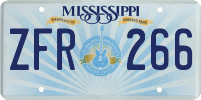 MS license plate ZFR266