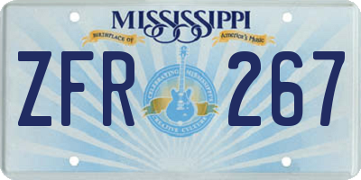 MS license plate ZFR267