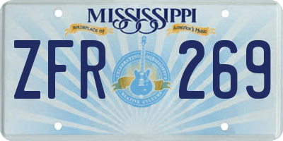 MS license plate ZFR269