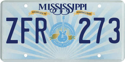 MS license plate ZFR273