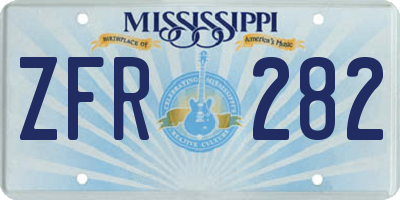 MS license plate ZFR282