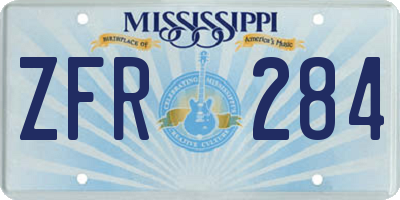 MS license plate ZFR284