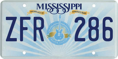 MS license plate ZFR286