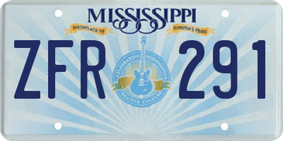 MS license plate ZFR291